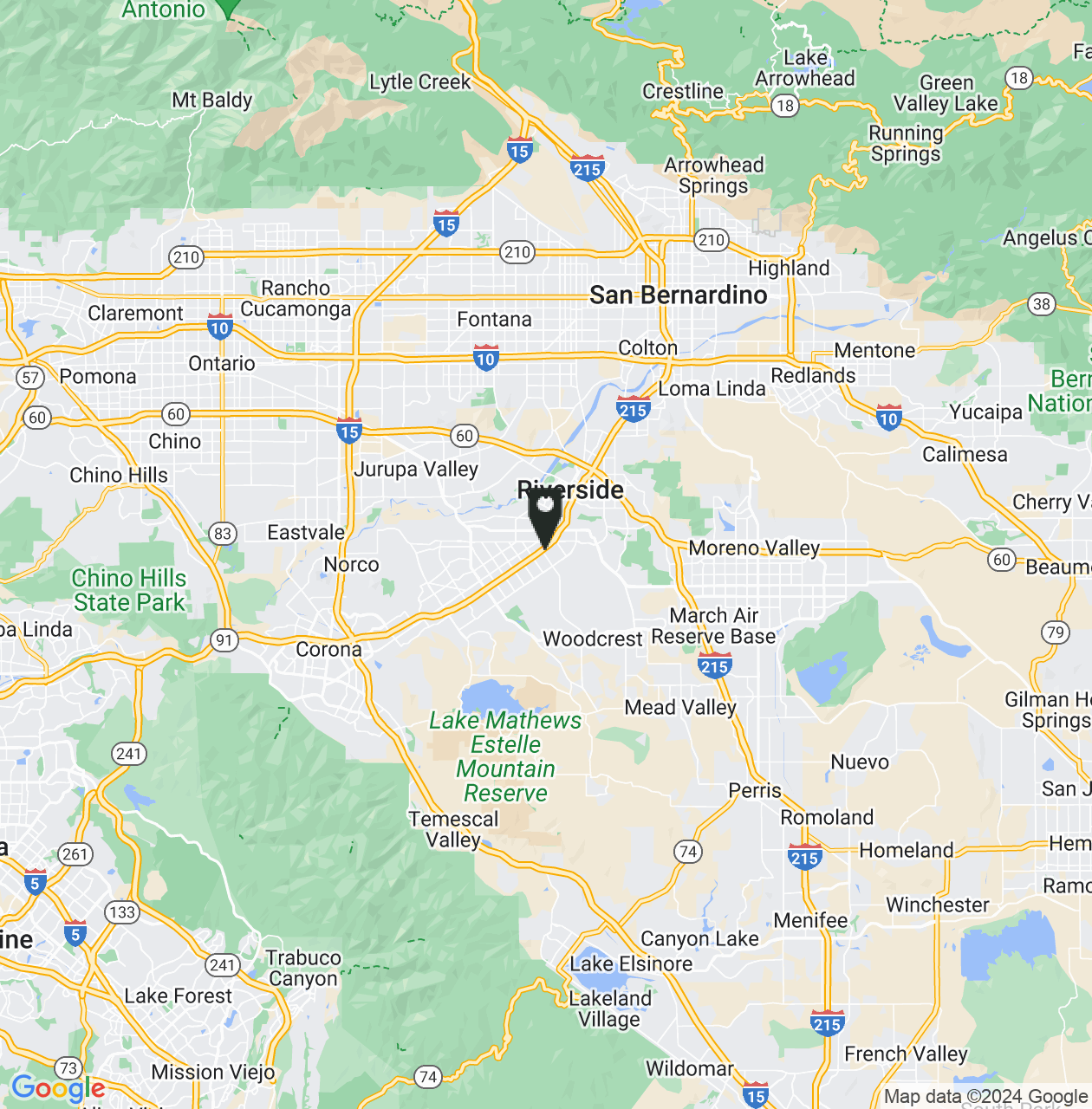 Map showing Riverside County, California