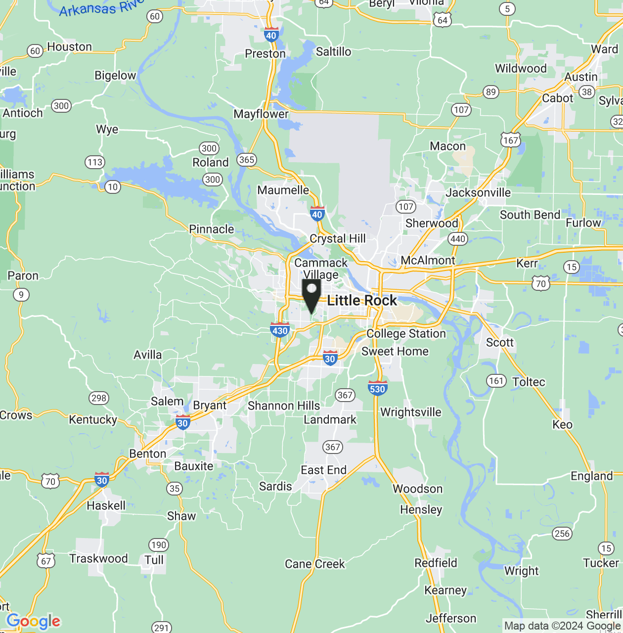 Map showing Little Rock