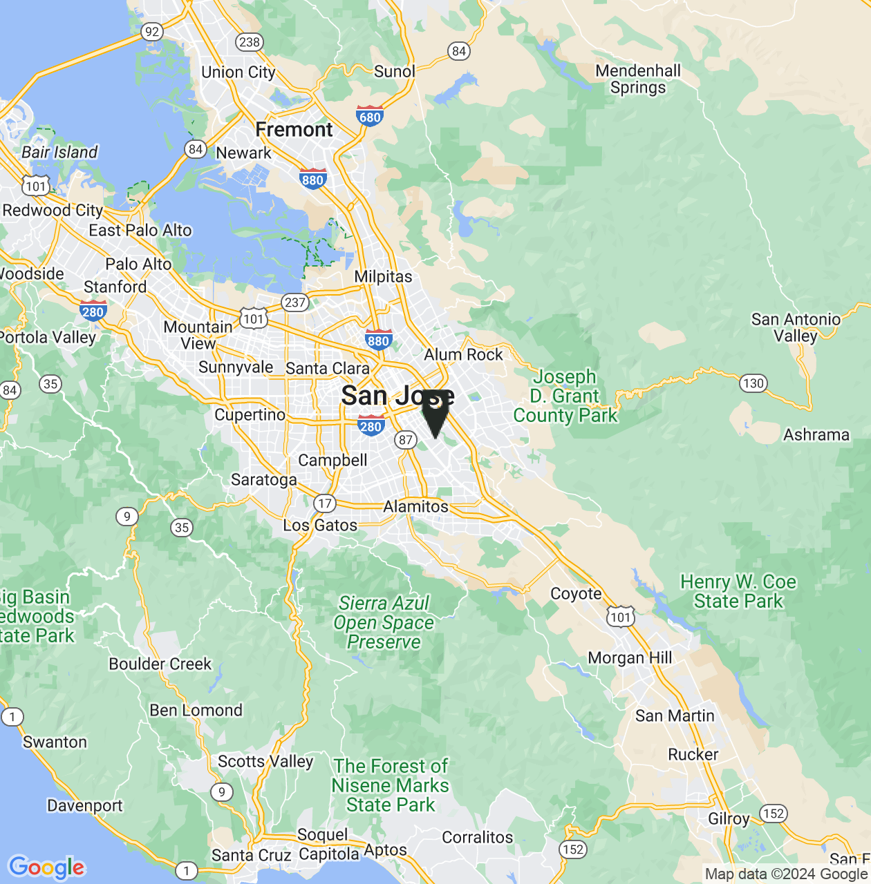 Map showing San Jose