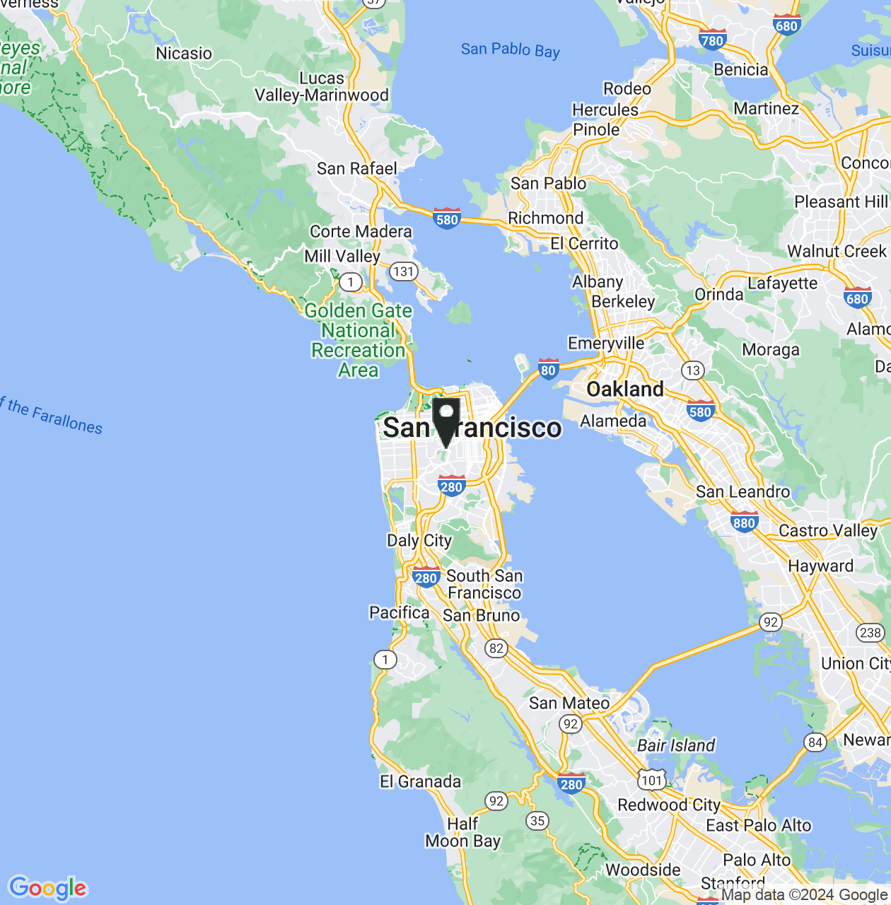 Map showing San Francisco