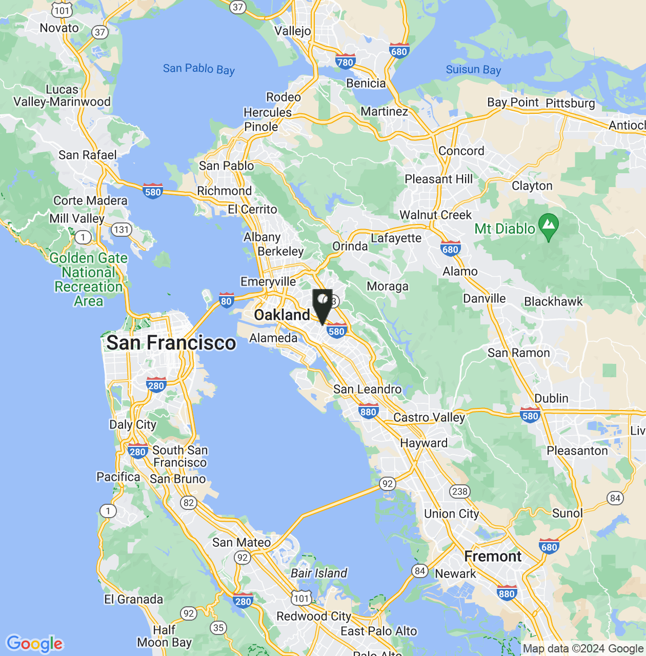 Map showing Alameda County, California