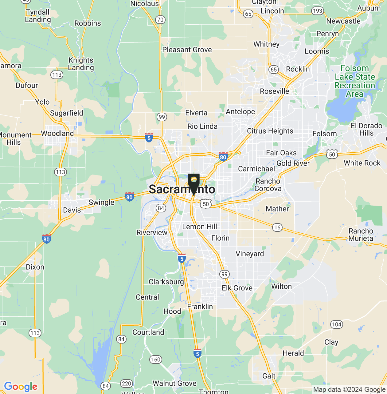 Map showing Sacramento