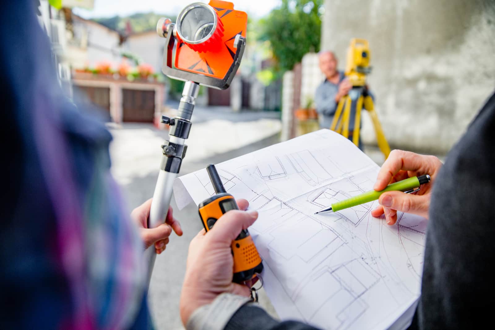 Close-up of Property Surveyors