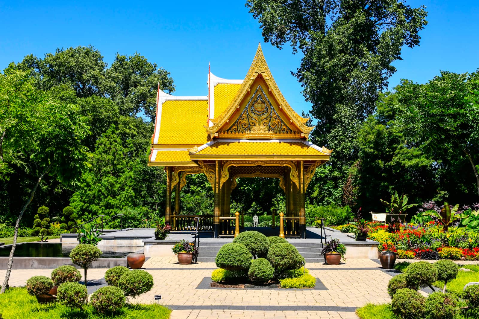 Golden Thai Pavillion at Olbrich Botanical Gardens in Madison Wisconsin