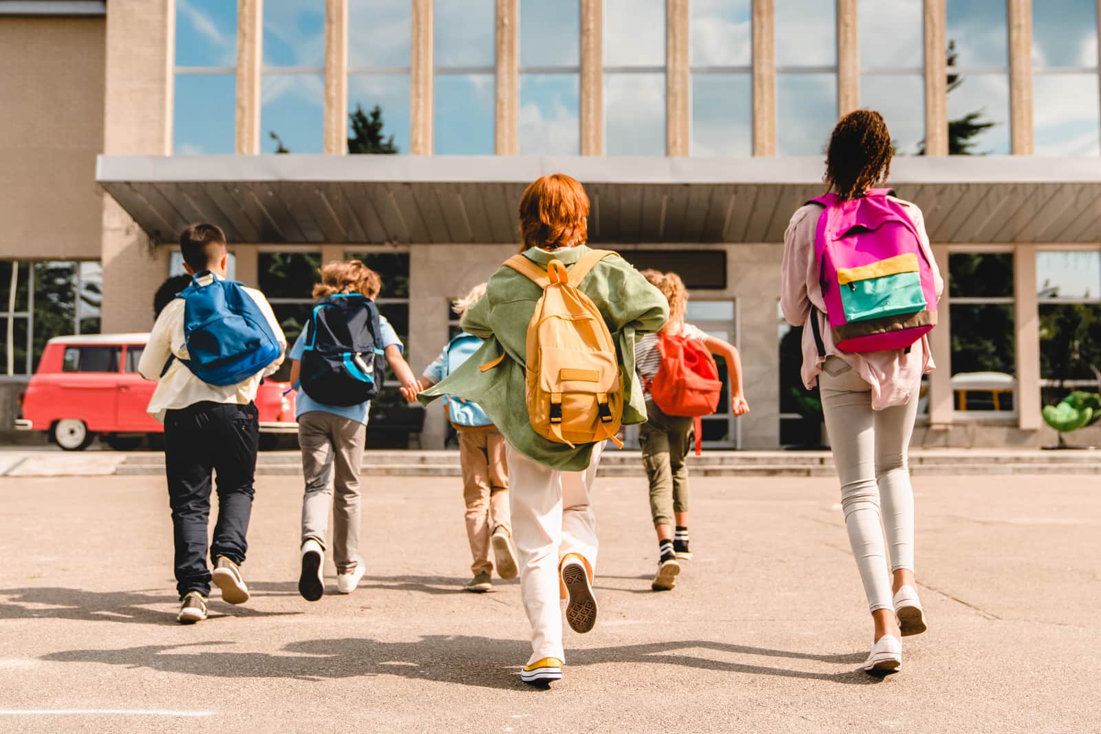 School children and students in classroom