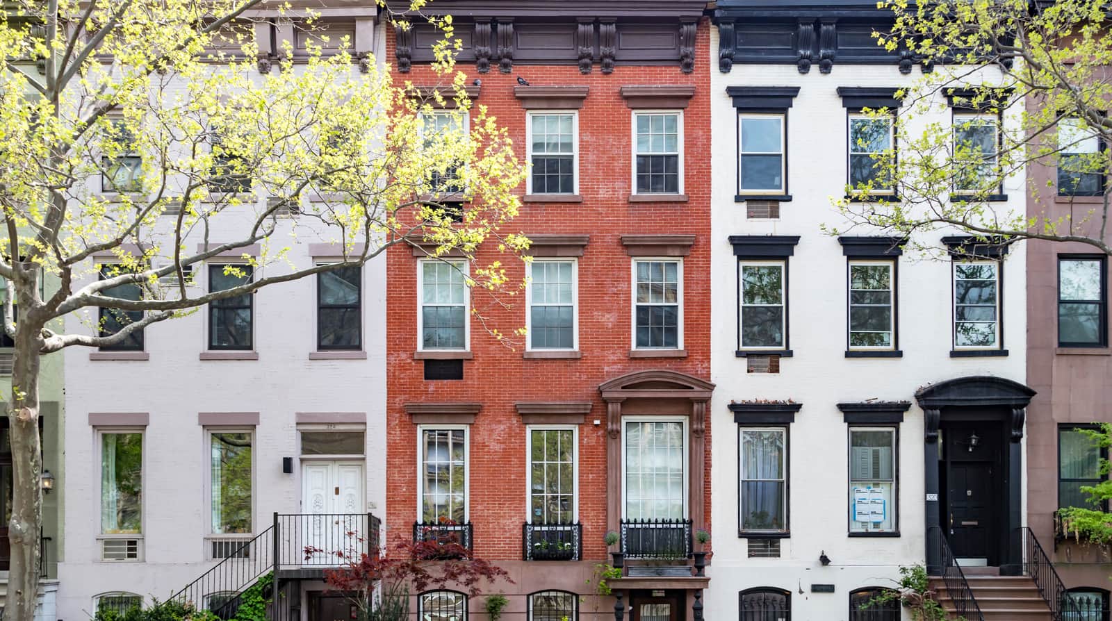 row of walk-up style apartments in manhattan