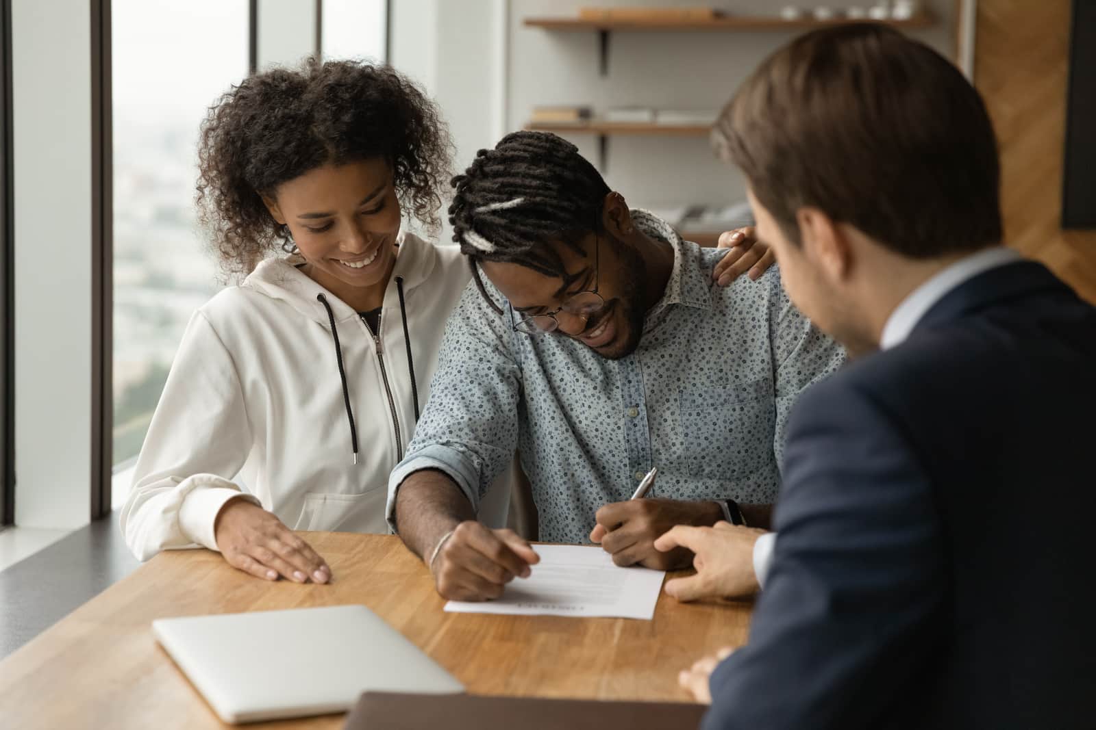 couple consulting with trusted expert lawyer sign contract