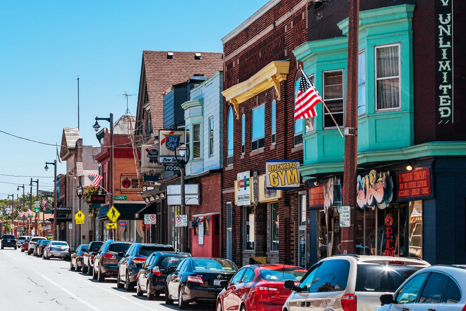 Kinnickinnic Avenue in Bay View district. Milwaukee Wisconsin