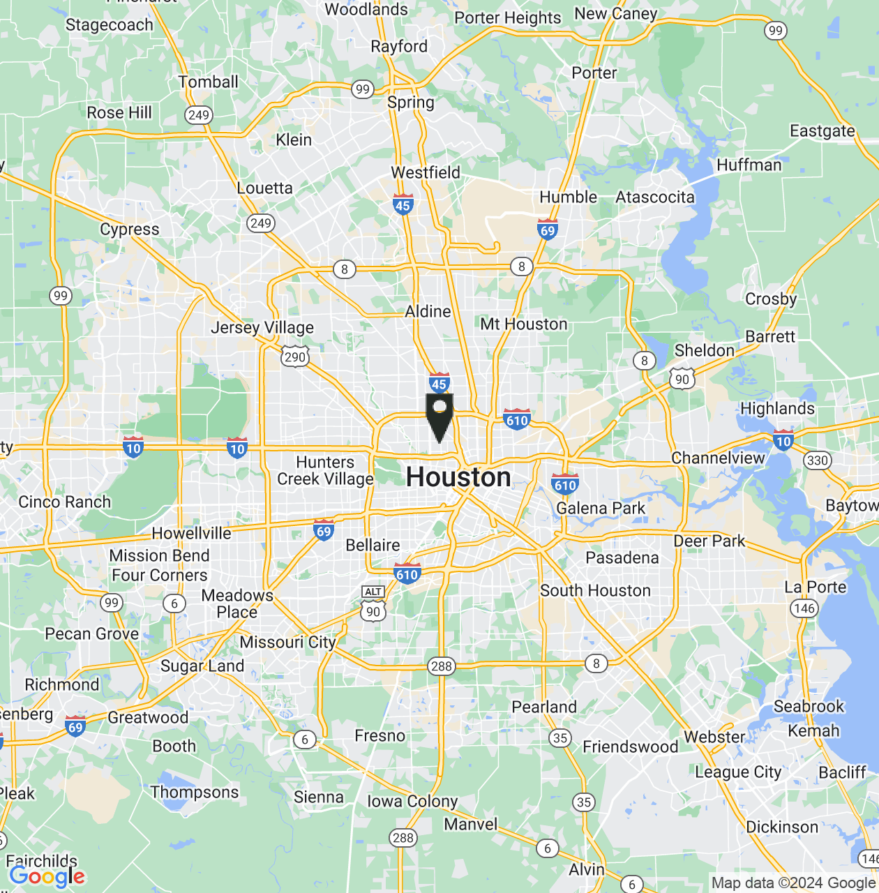Map showing Houston
