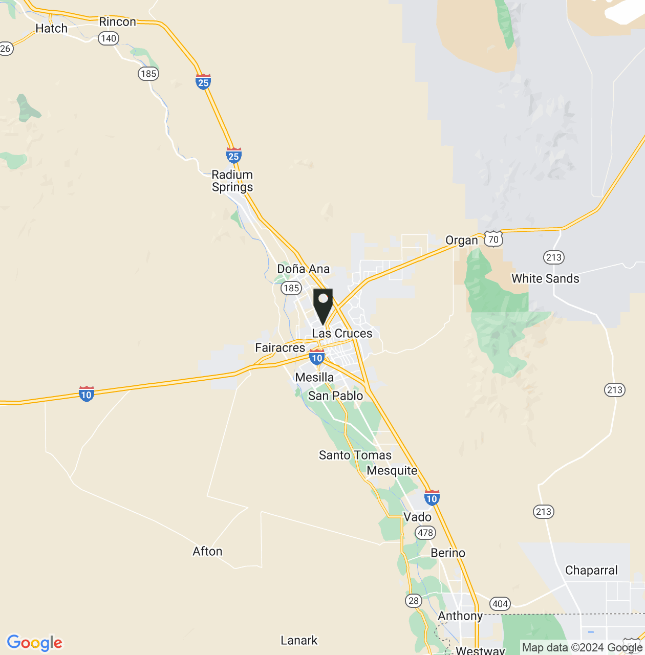 Map showing Las Cruces