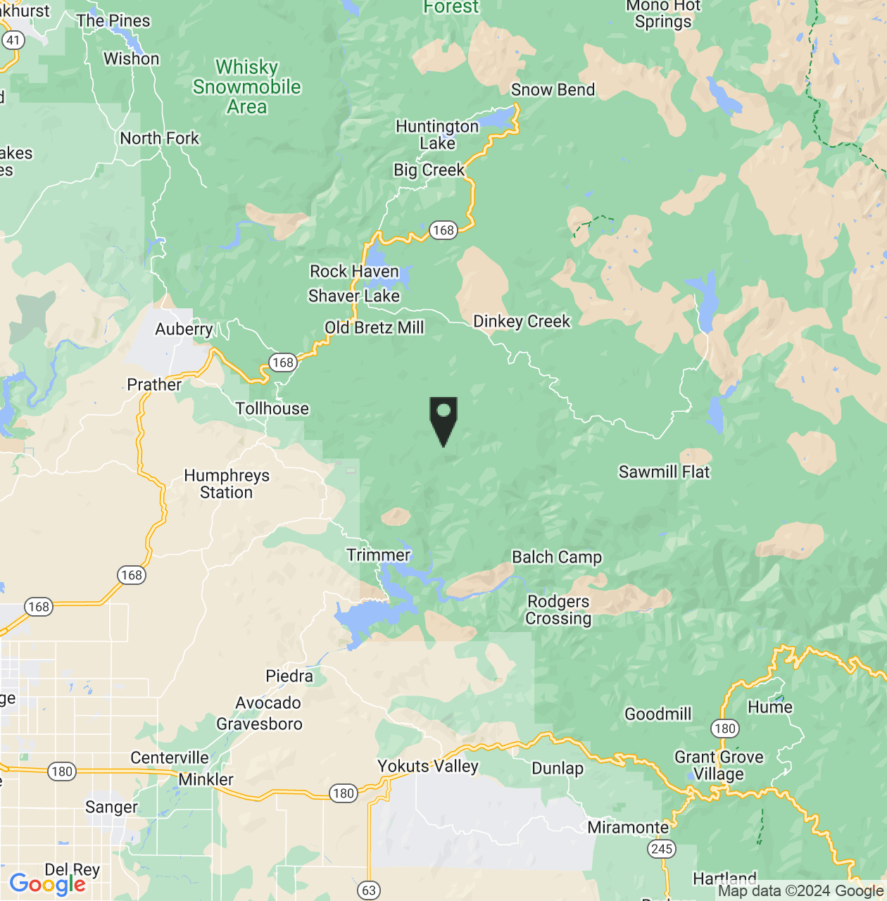 Map showing Fresno County, California