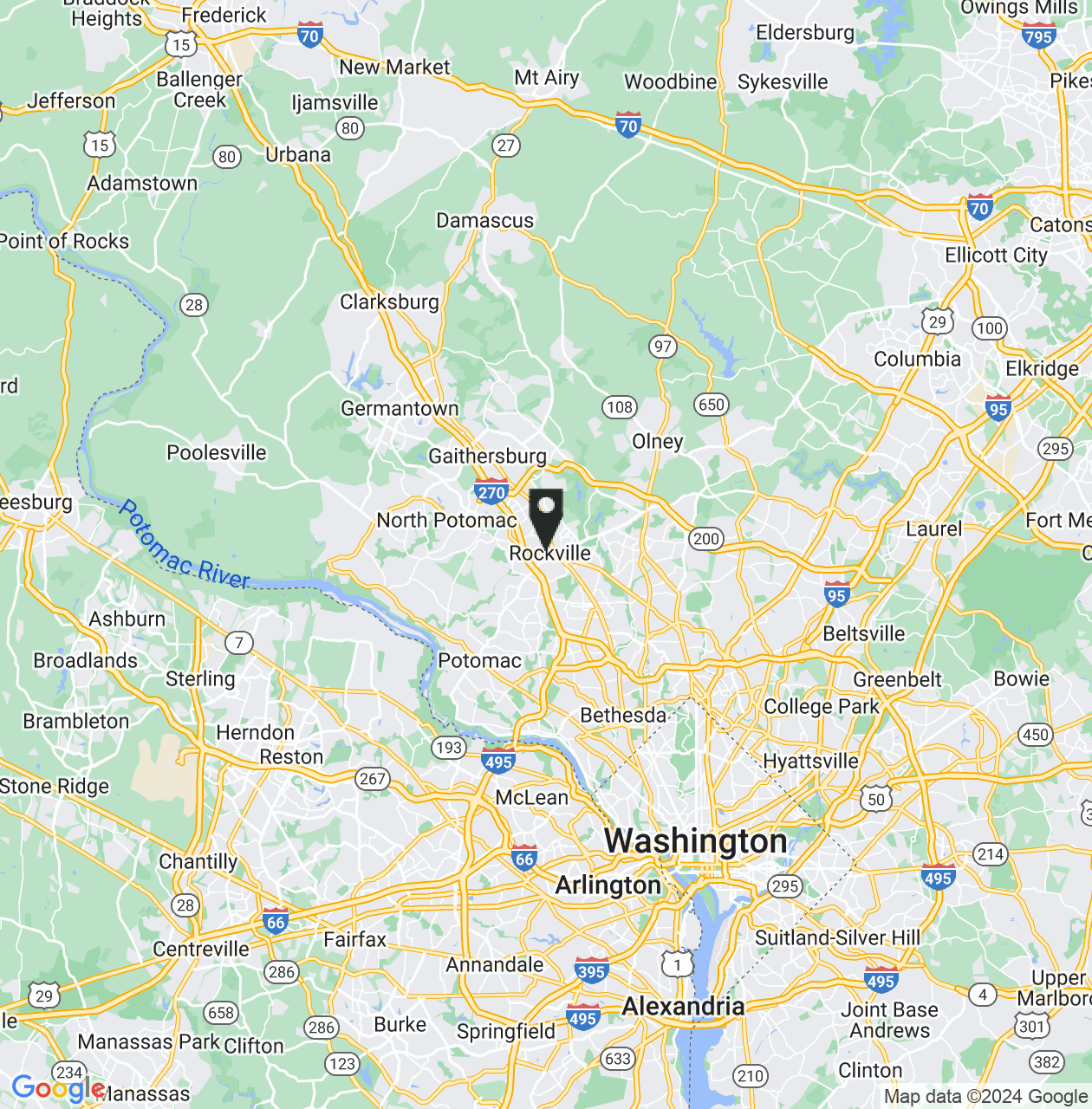 Map showing Rockville