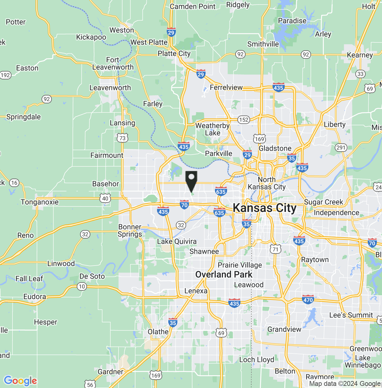 Map showing Kansas City