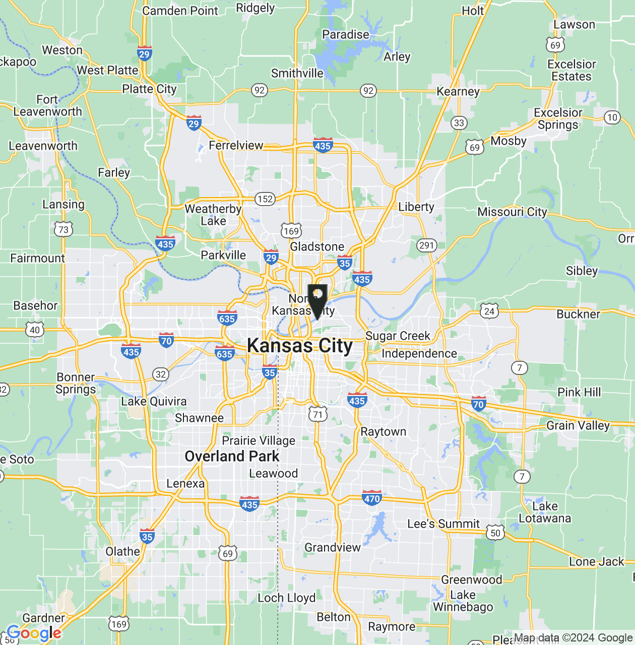 Map showing Kansas City