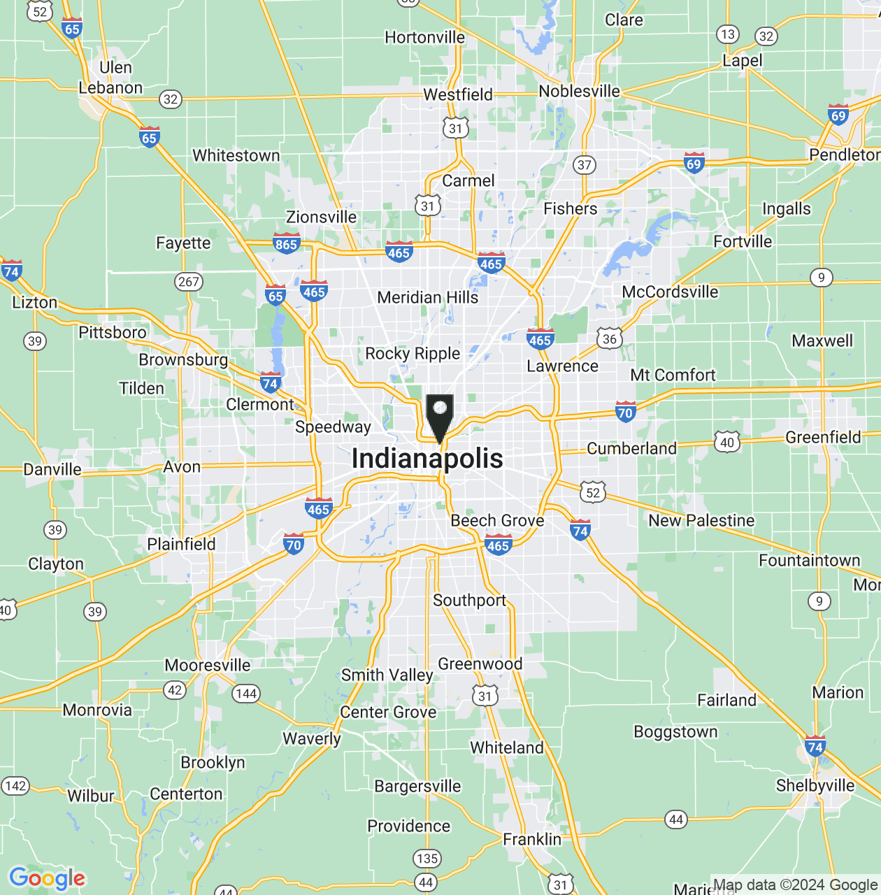 Map showing Indianapolis