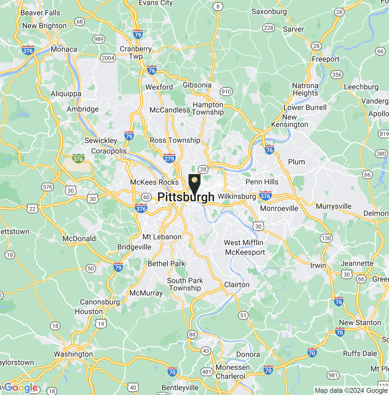 Map showing Pittsburgh