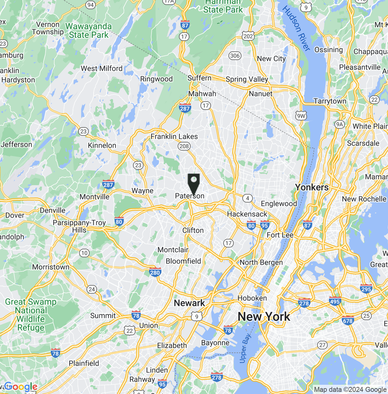 Map showing Paterson