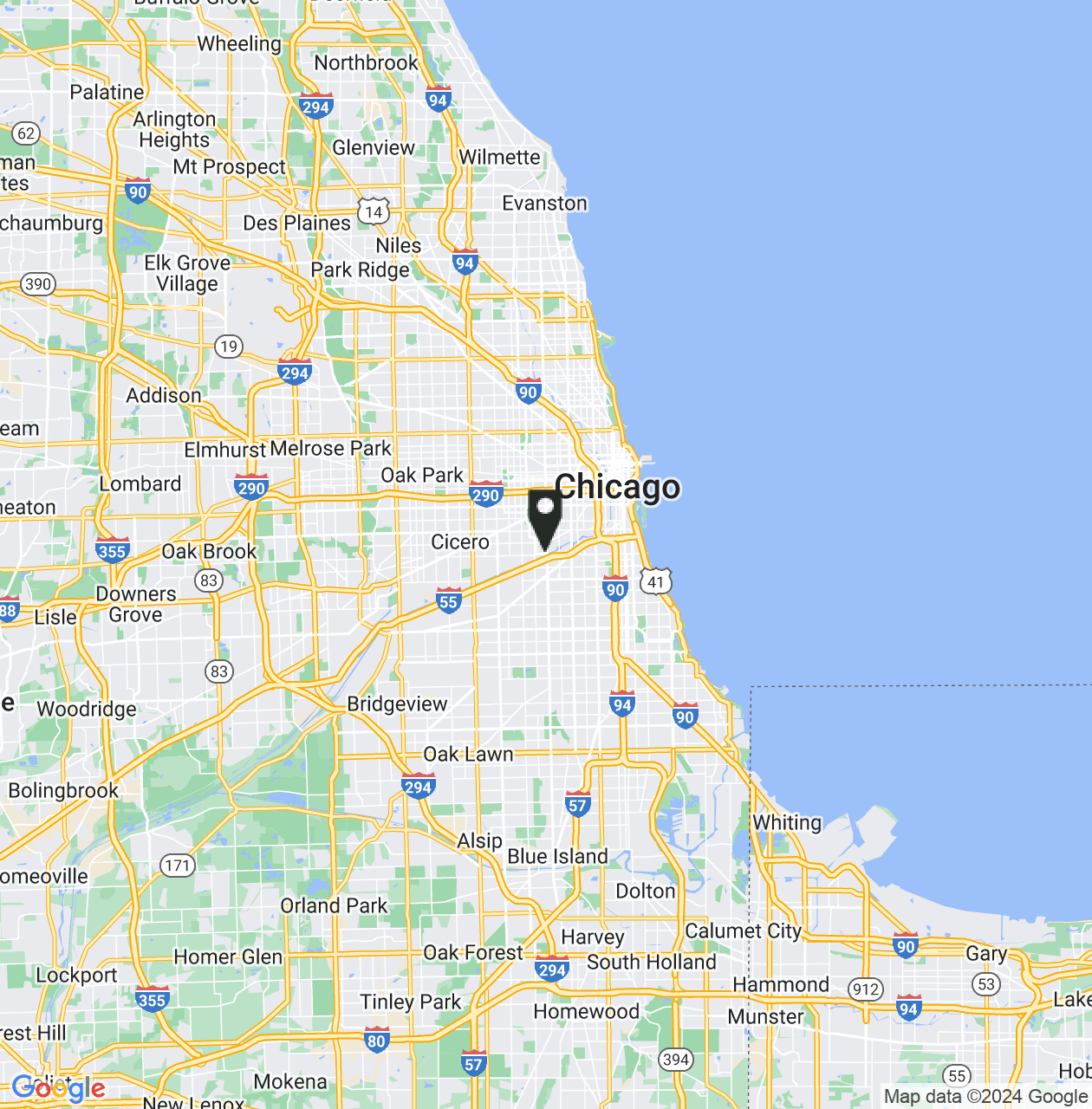 Map showing Chicago
