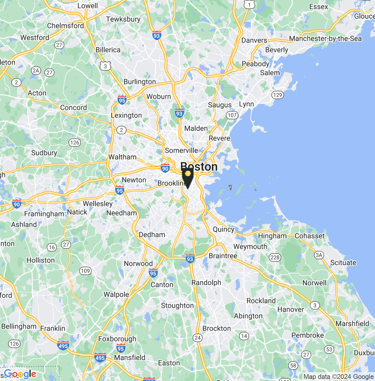 Map showing Boston County, Massachusetts