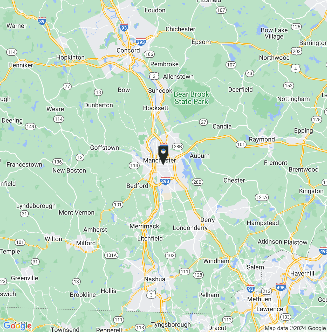 Map showing Manchester
