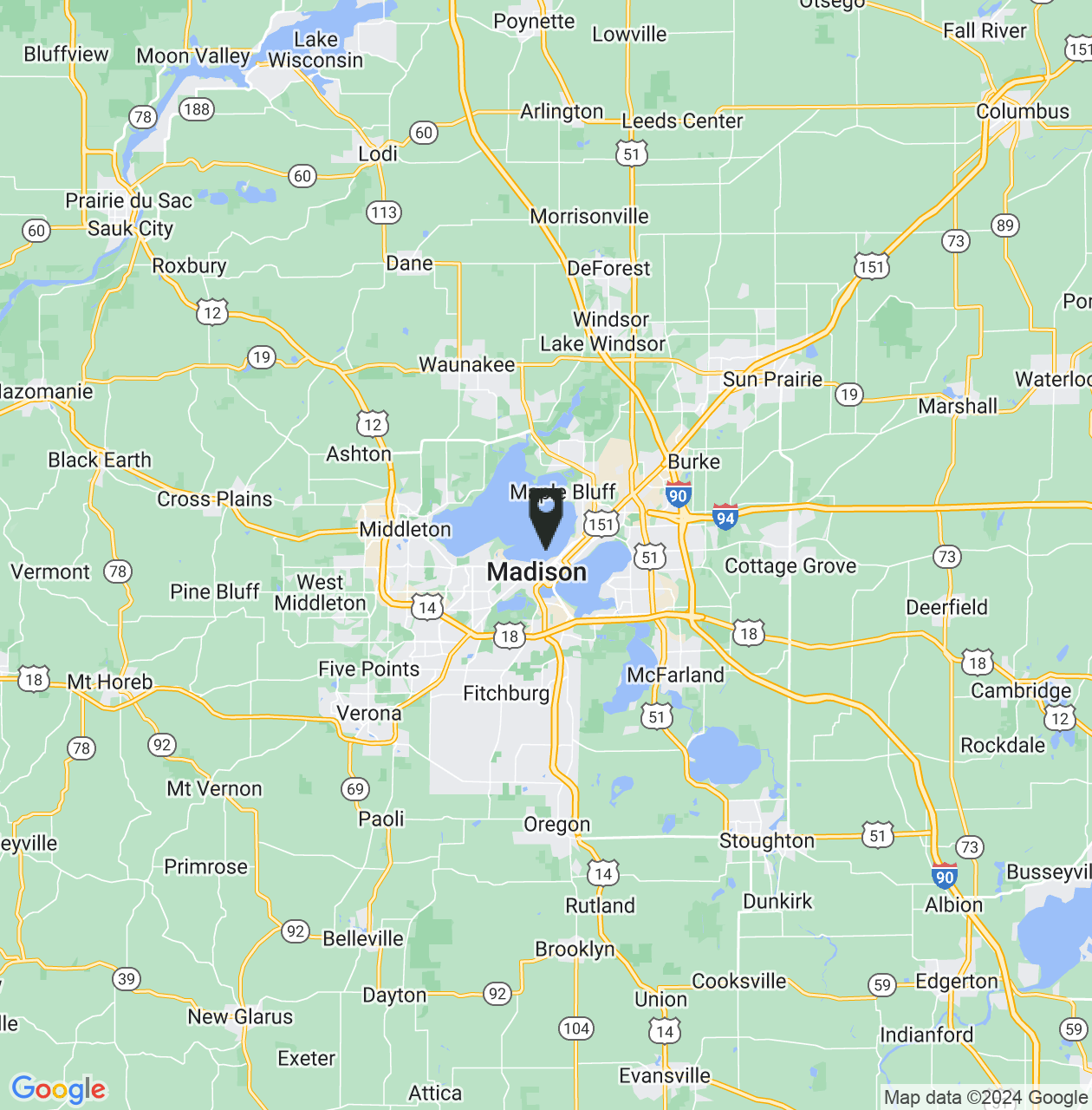 Map showing Madison