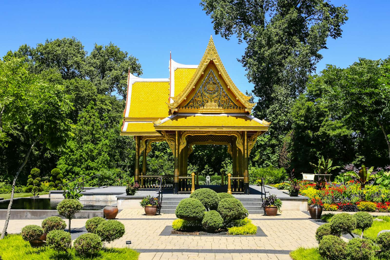 Golden Thai Pavillion at Olbrich Botanical Gardens in Madison Wisconsin