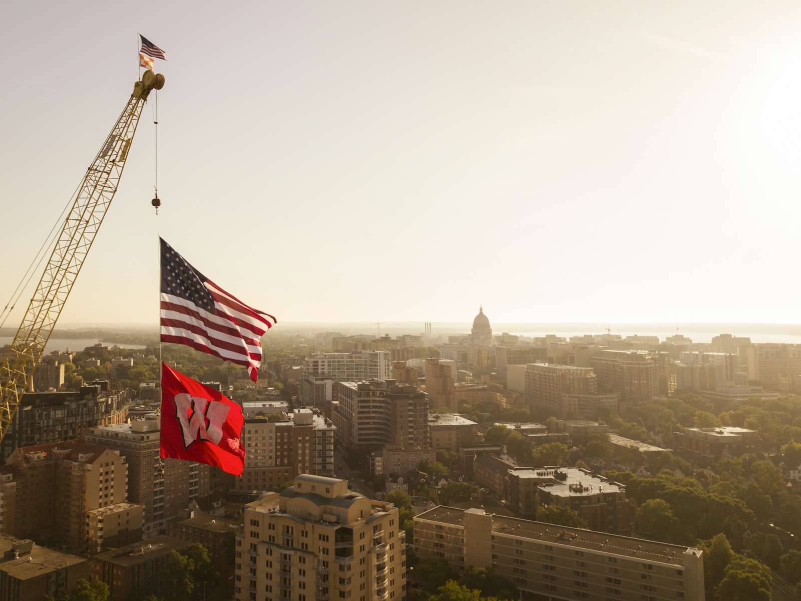 Flags over Madison Wisconsin